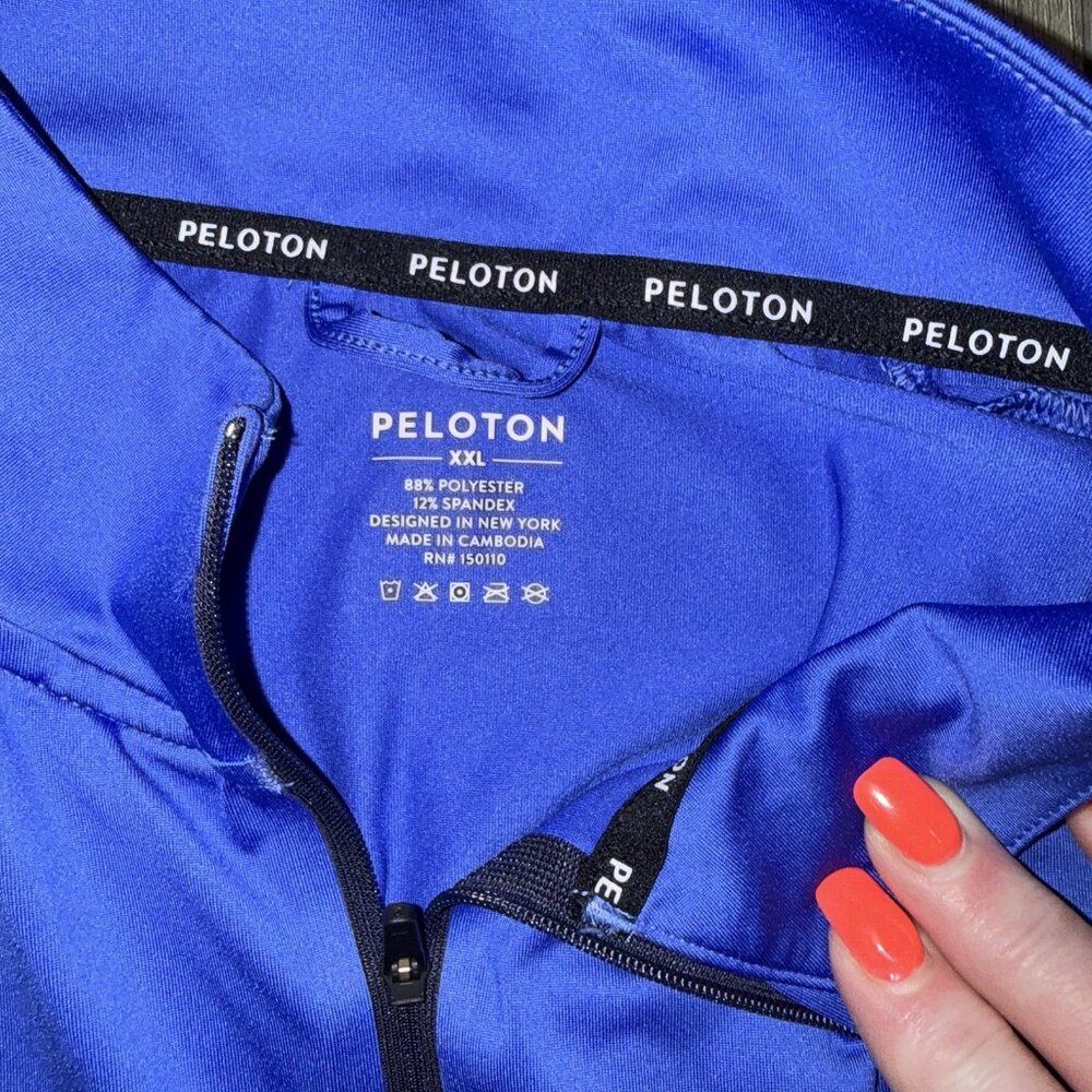 Peloton Men's Warm-Up Lightweight Jacket 1/4 Zip Pullover Blue XL‎ - Casual - Picture 5 of 6